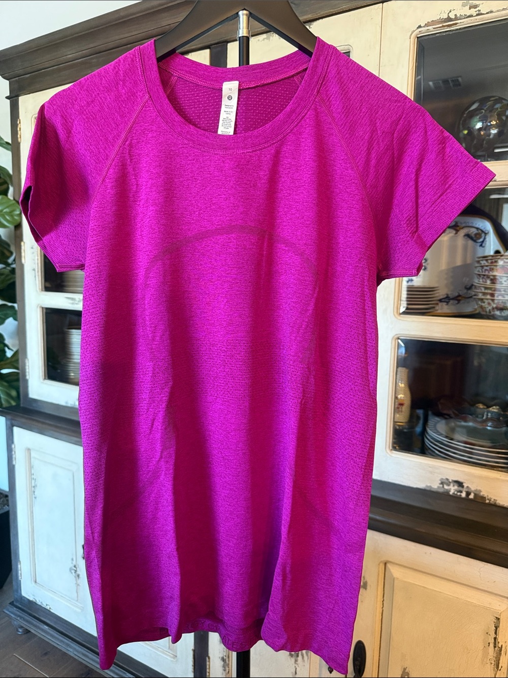 lululemon athletica Women's Magenta Crew Neck Tee
